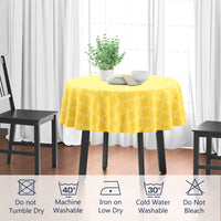 Polyester Yellow Trellis Table Cloth (Pack of 1)