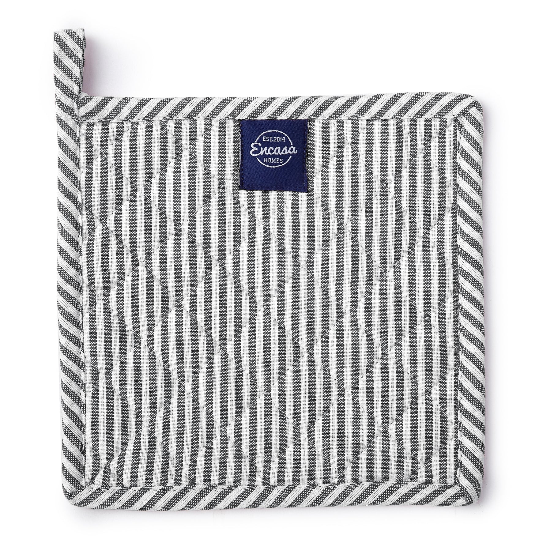 Cotton Ticking Black Pot Holders (Pack of 2)