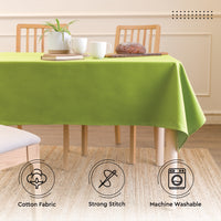 Cotton Lime Green Table Cloth (Pack of 1)
