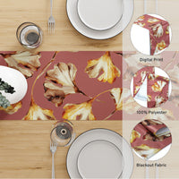 Blackout Polyester Gingko Plum Table Runner (Pack of 1)