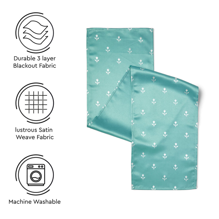 Blackout Buti Teal Table Runner (Pack of 1)