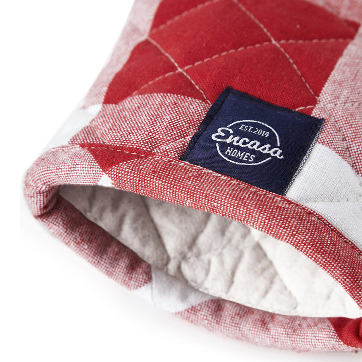 Cotton Buffalo Red Checks Oven Gloves (Pack of 2)