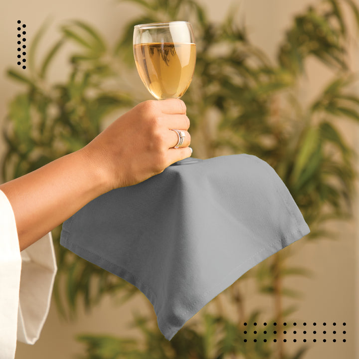 Cotton Grey Table Napkins (Pack of 12)