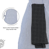 Cotton Ticking Black Apron (Pack of 1)