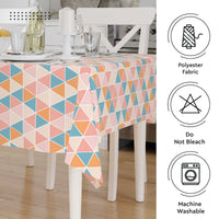 Polyester Big Triangles Apricot Table Cloth (Pack of 1)