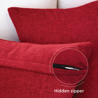 Chenille Solid Scarlet Red Cushion Cover (Pack of 1)