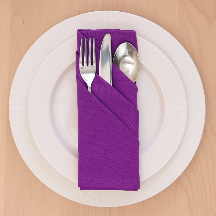 Cotton Purple Table Napkins (Pack of 12)