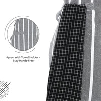 Cotton Roma Grey Stripes Apron (Pack of 1)