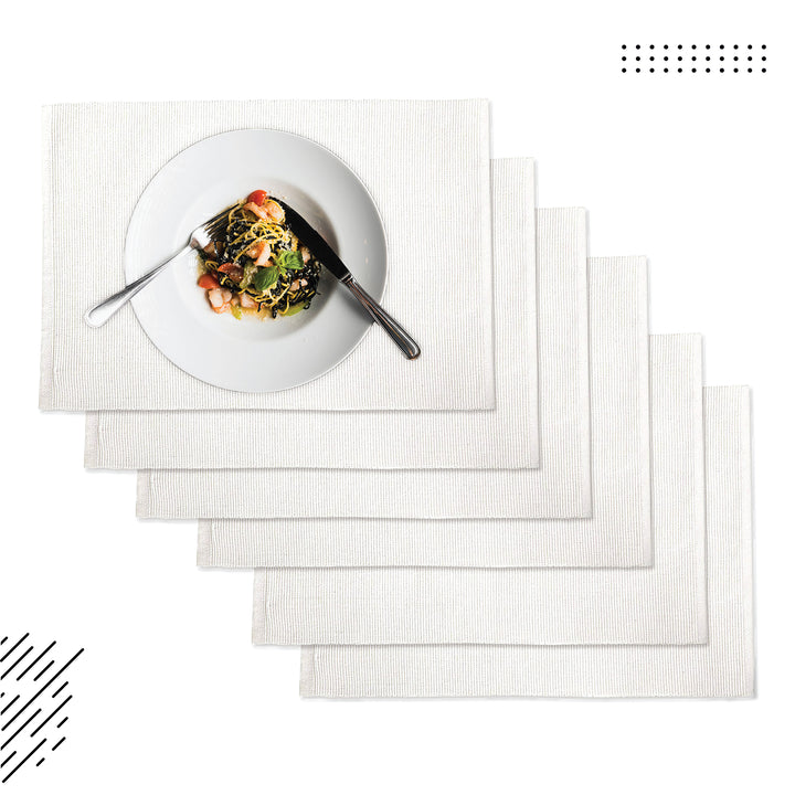 Cotton Solid Off White Placemat (Pack of 6)