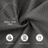 Quilted Polyester Fabric Dark Grey Fabric