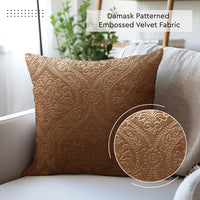 Embossed Velvet Coffee Cushion Cover (Pack of 2)