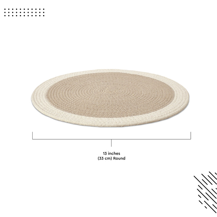 Cotton Beige & Off White Placemat (Pack of 4)
