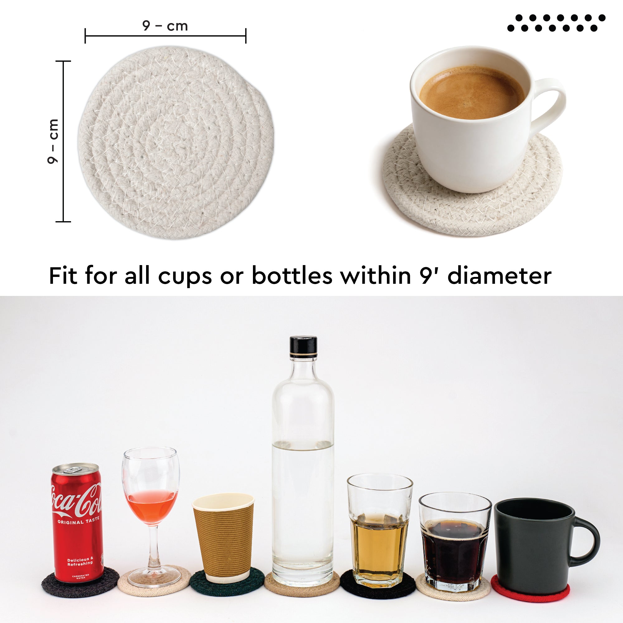 Cotton Off White Coaster