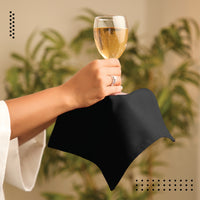 Cotton Jet Black Table Napkins (Pack of 12)