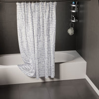Polyester Boho Maze Grey Shower Curtain (Pack of 1)
