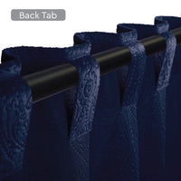 Embossed Velvet Navy Blue Curtain