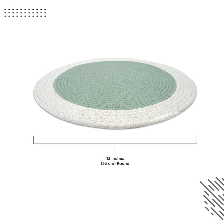 Cotton Sage & Off White Placemat (Pack of 4)