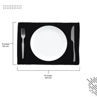 Cotton Solid Black Placemat (Pack of 6)