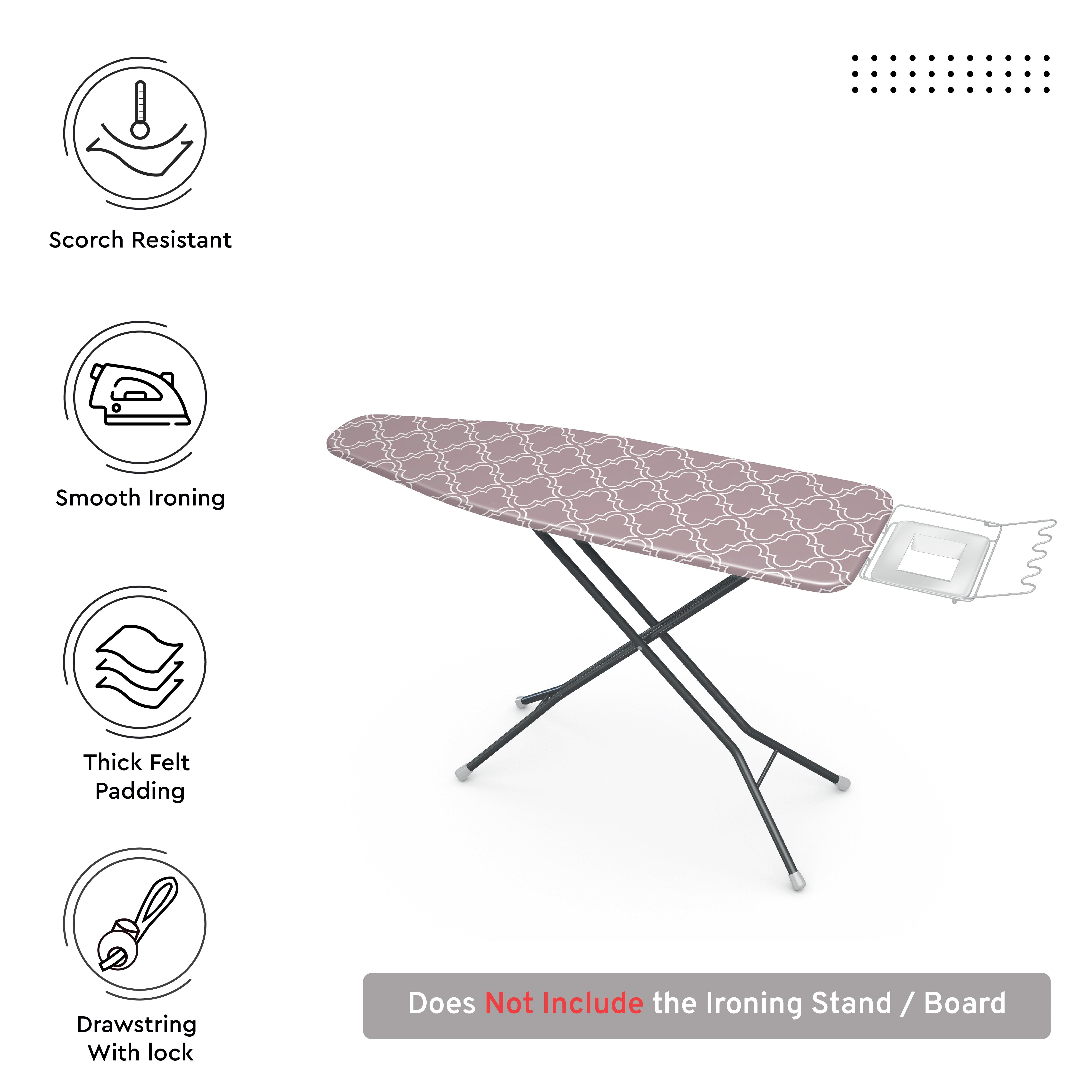 Mauve Tiles Ironing Board Cover