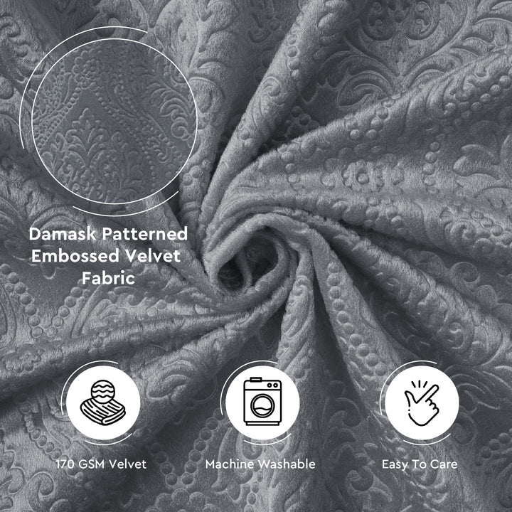 Embossed Velvet Grey Fabric