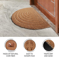 Coir Door Mats for Home Entrance Thick Anti-slip Welcome Doormat with PVC Back | Ideal for Indoor, Outdoor, Patio, Home and Office | Durable and Easy to Clean