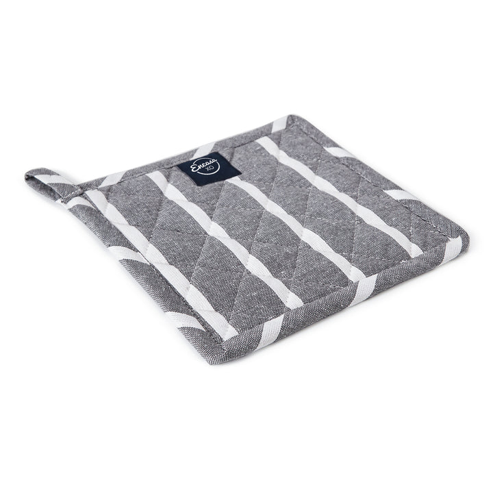 Cotton Roma Grey Stripes Pot Holders (Pack of 2)