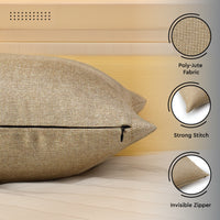 Jute Cherry Fawn Cushion Cover (Pack of 2)