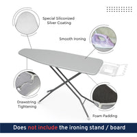 20s Sheeting - Silver Premium Ironing Board Cover (Pack of 1)
