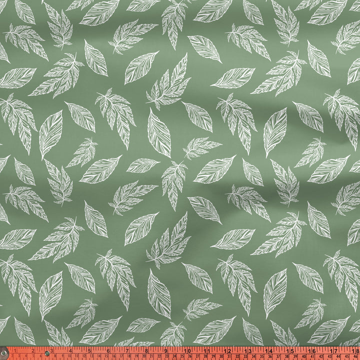 20s Sheeting Green Big Leaves Fabric (1 Meter)