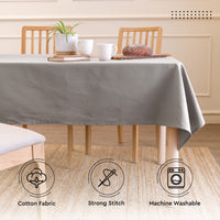 Cotton Grey Table Cloth (Pack of 1)