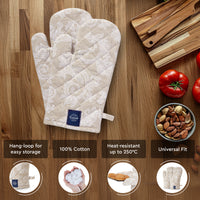 Cotton Beige Oven Gloves (Pack of 2)