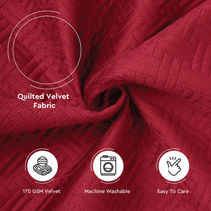 Quilted Polyester Fabric Red Fabric