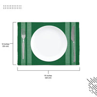 Ribbed Cotton Ladder Dk Green Placemat (Pack of 6)