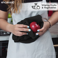 Cotton Black Kitchen Towel (Pack of 4)