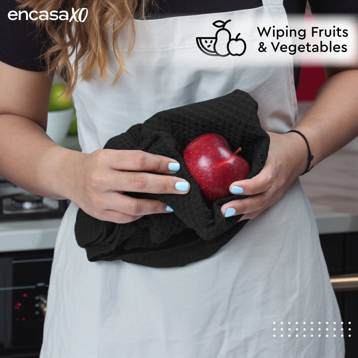 Cotton Black Kitchen Towel (Pack of 4)