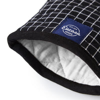 Cotton Butcher Checks Black Oven Gloves (Pack of 2)