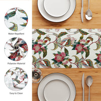 Water Repellent Polyester Chintz Red Table Runner (Pack of 1)