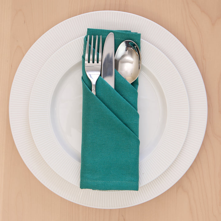 Cotton Emerald Table Napkins (Pack of 12)