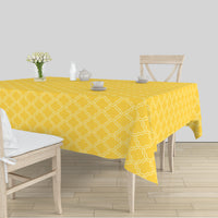 Polyester Yellow Trellis Table Cloth (Pack of 1)