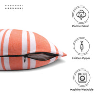RC Yarn-Dyed Franca Orange Stripes Cushion Cover (Pack of 2)