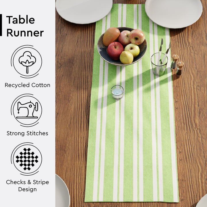 RC Yarn-Dyed Franca Lime Stripes Table Runner (Pack of 1)