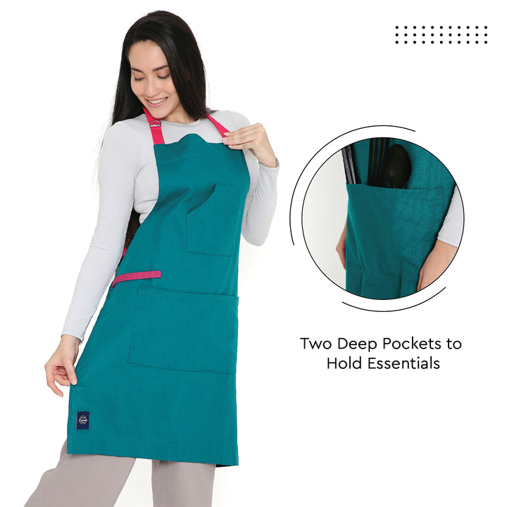 Cotton Azul Blue Apron (Pack of 1)