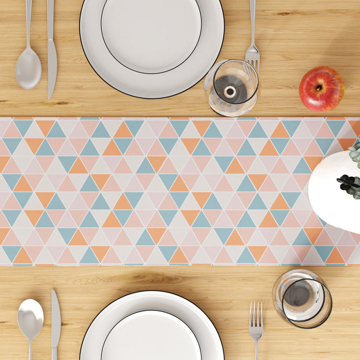 Cotton Twill Triangles Apricot Table Runner (Pack of 1)