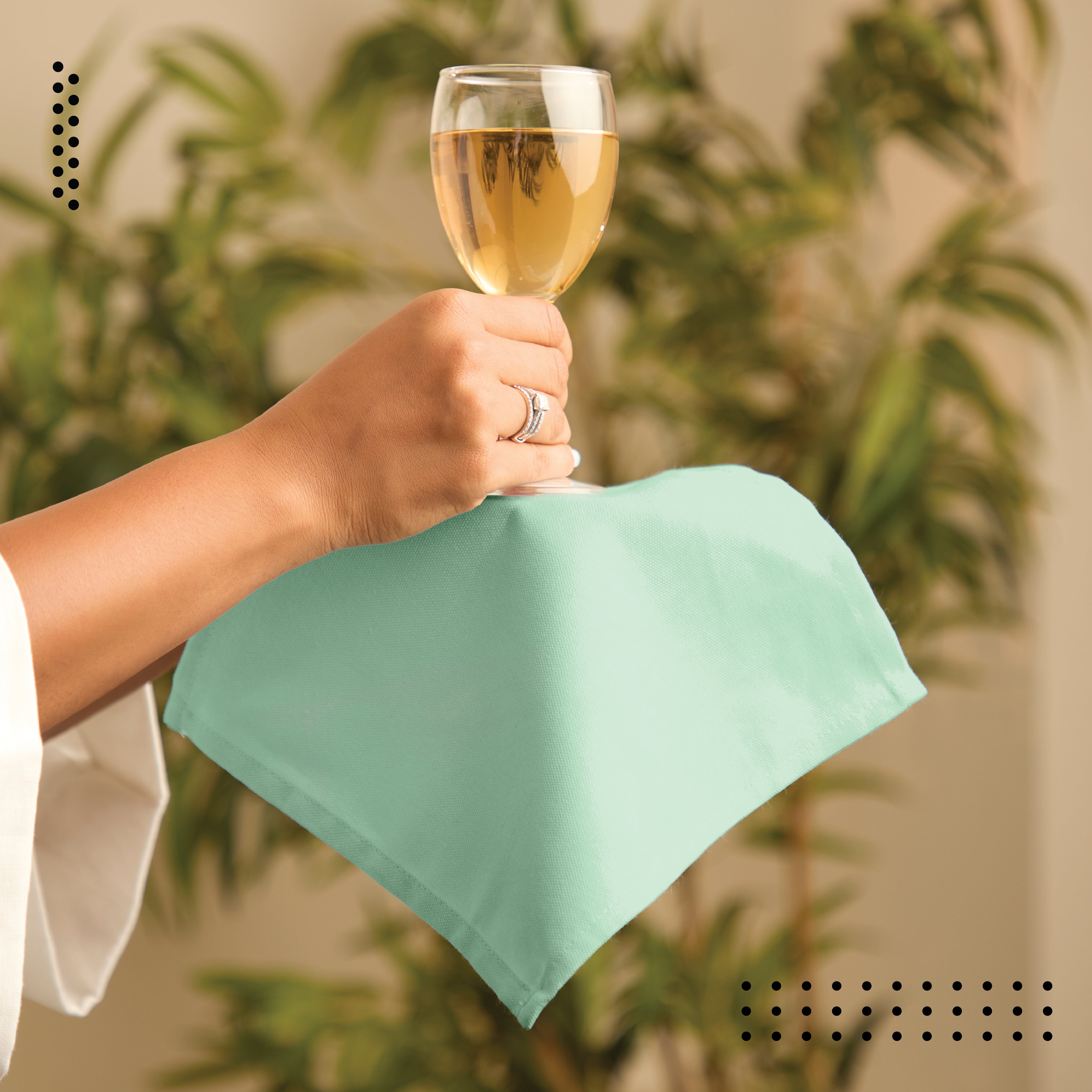 Cotton Mint Green Table Napkins (Pack of 12)