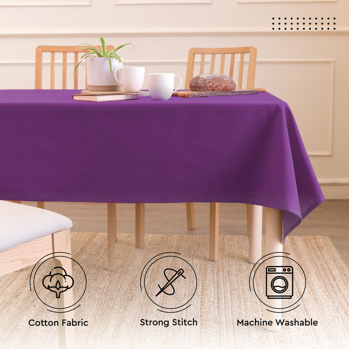 Cotton Purple Table Cloth (Pack of 1)