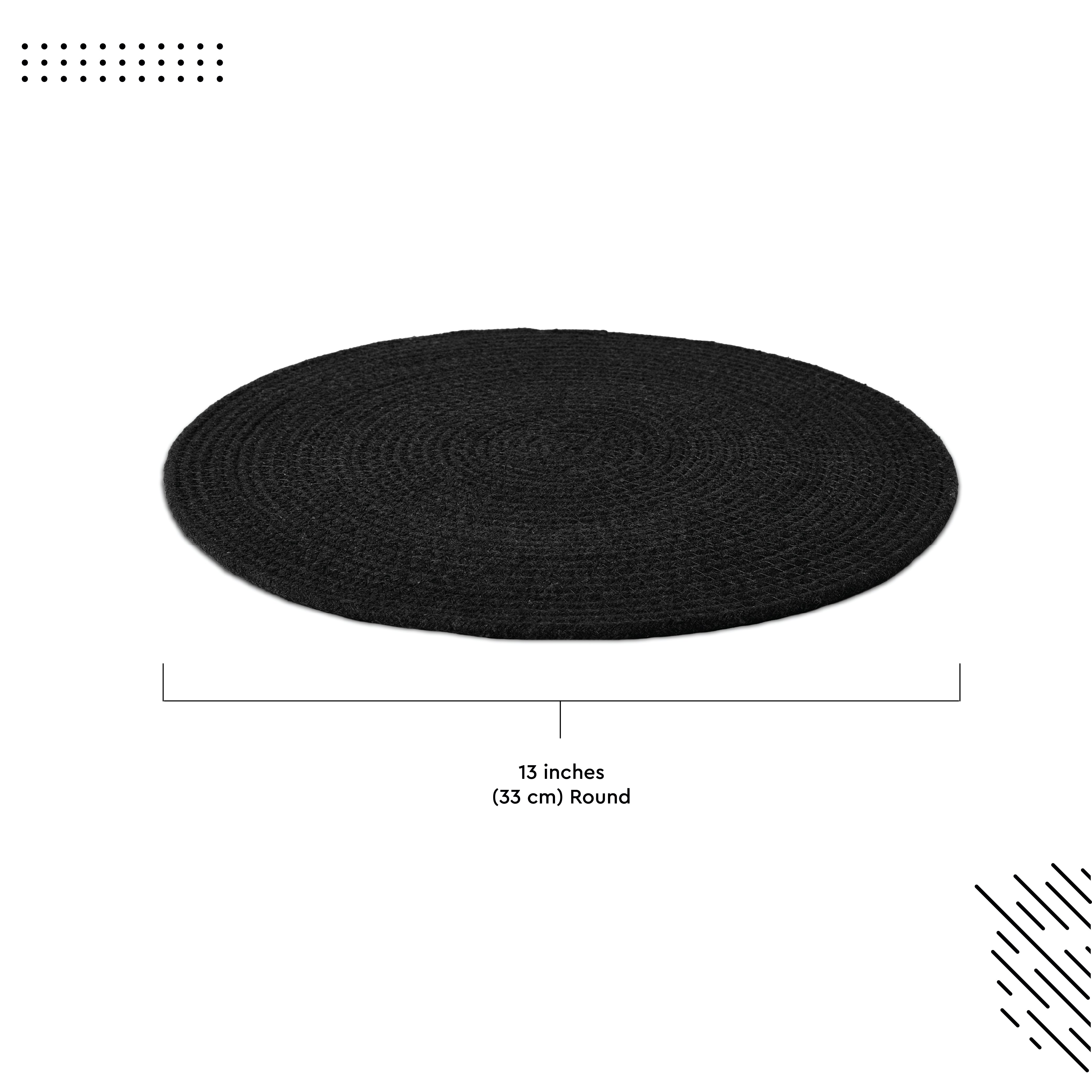 Cotton Black Placemat (Pack of 2)