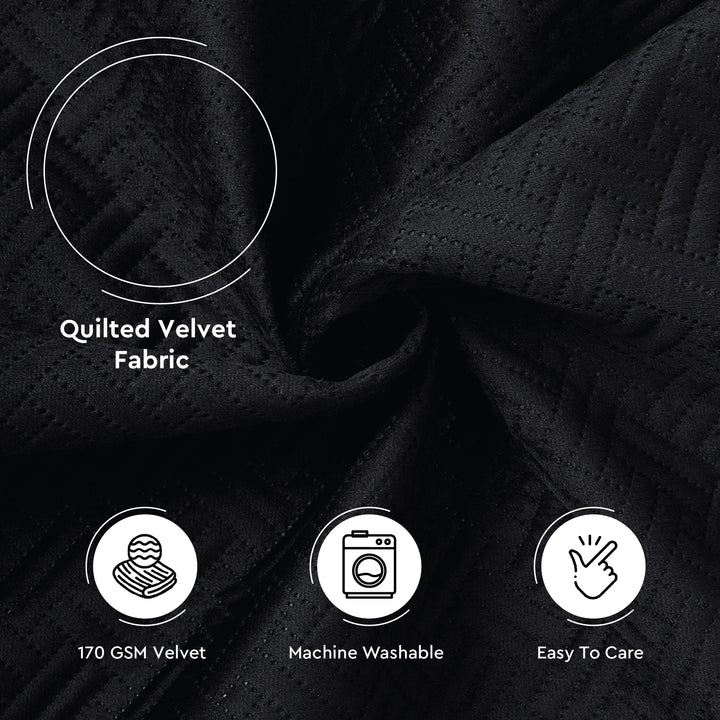 Quilted Polyester Fabric Black Fabric