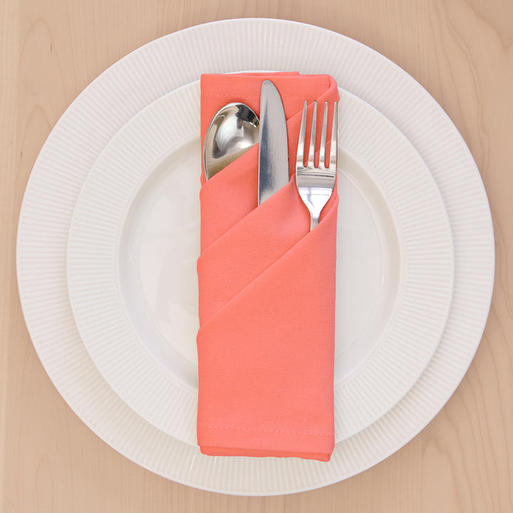 Cotton Coral Table Napkins (Pack of 4)