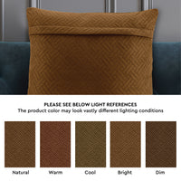 Quilted Velvet Brown Cushion Cover (Pack of 2)