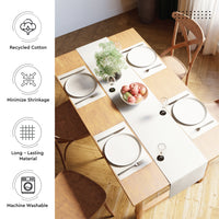 Cotton Solid Off White Table Runner (Pack of 1)